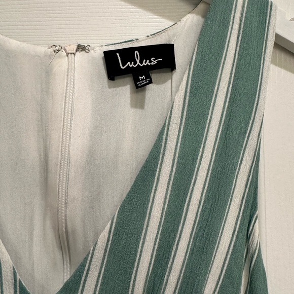 Lulu’s sage green/white striped midi dress - Picture 4 of 9